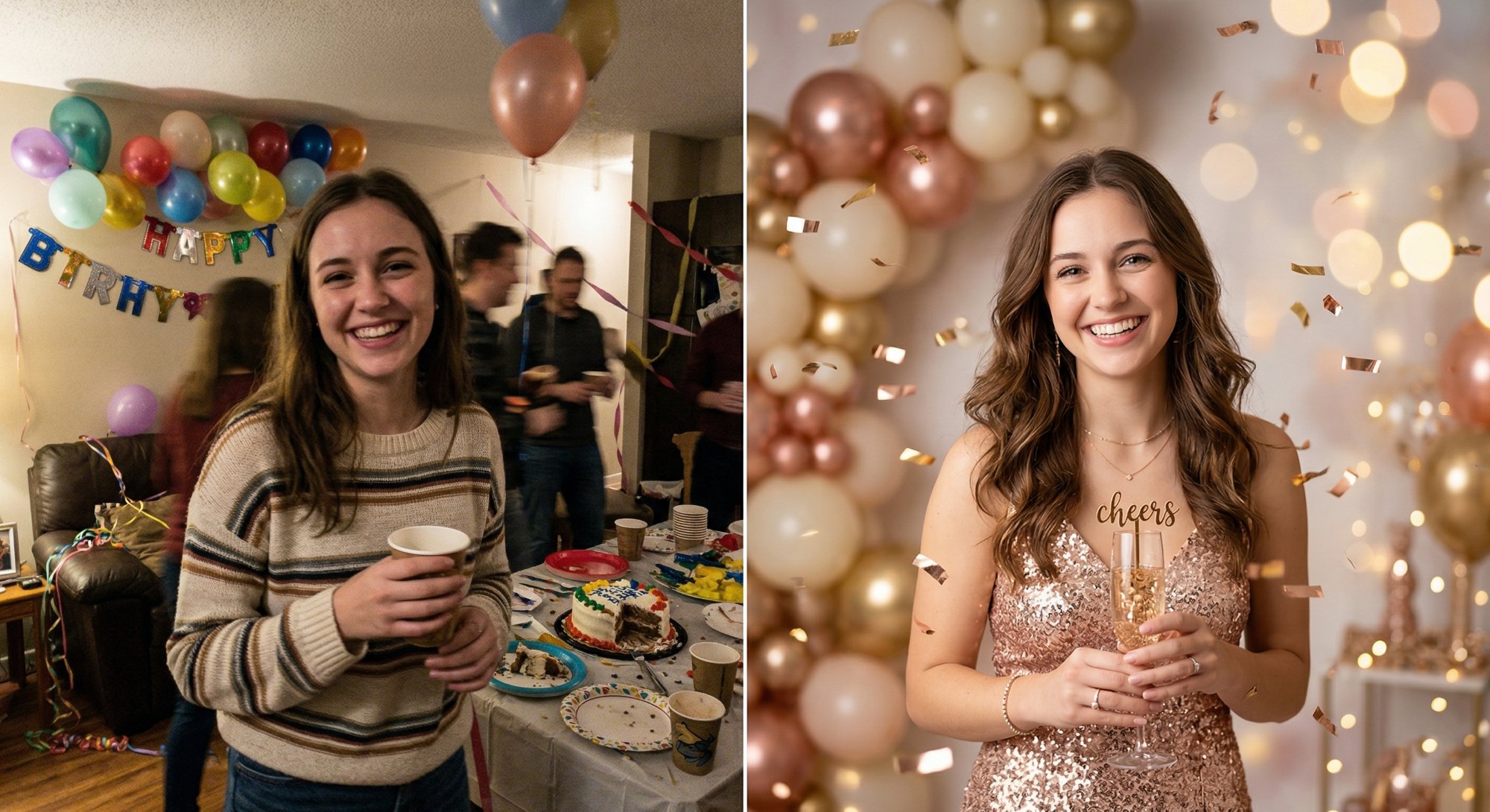 Antes e Depois - Aniversário